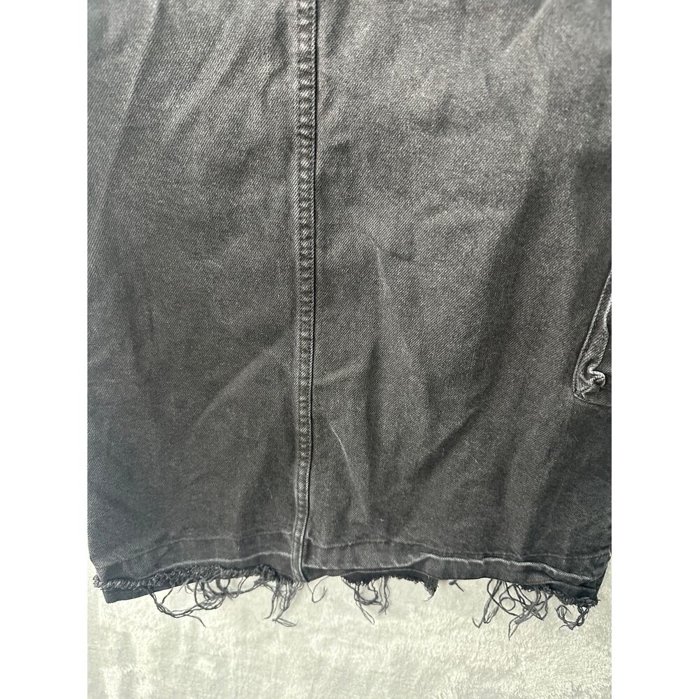Robin’s Jean Black Denim Cargo Skirt – Frayed Hem - Size 38 - Picture 4 of 5